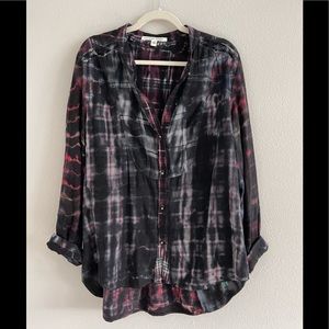 Burning torch cotton plaid shirt